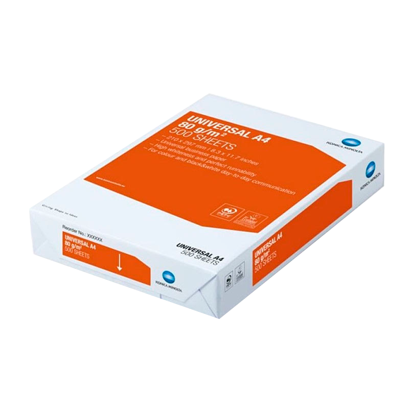 Папір для друку KONICA MINOLTA Universal A4, 80 г/м2, 500 арк., білий